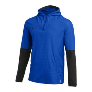 $95 Nike Football Mens 1/4 Zip Lightweight Hooded Jacket Blue Small CI4477-480